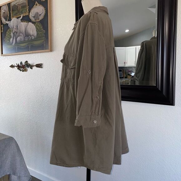 Avenue Womens Cotton Collared 3/4 Sleeve Button Down Shirt Dress Size 18/20 - Picture 6 of 10